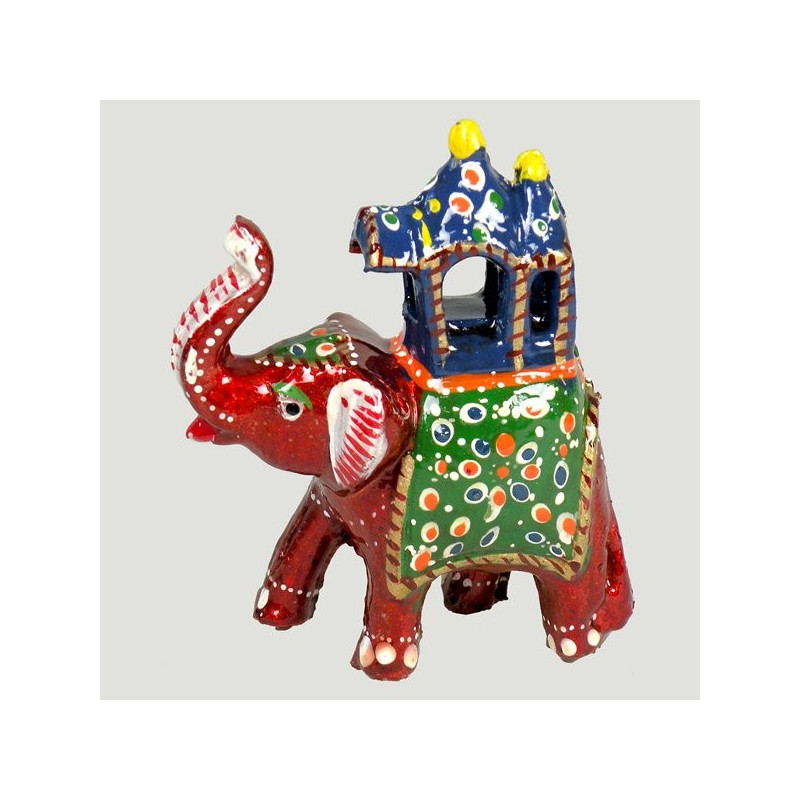 Elefante resina pintado Ambawadi 12,5cm Elefante resina pintado Ambawadi 12,5cm
