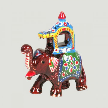 Resin Painted Elephant Ambawadi 7,5cm