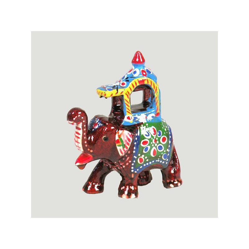 Elefante resina pintado Ambawadi 7,5cm Elefante resina pintado Ambawadi 7,5cm