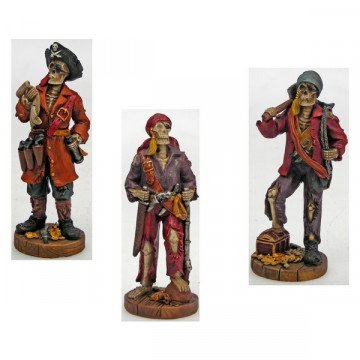 Figurine tête de mort Pirate Modèle 01. 6x14cm