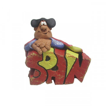 Bullfighter Spain label figure