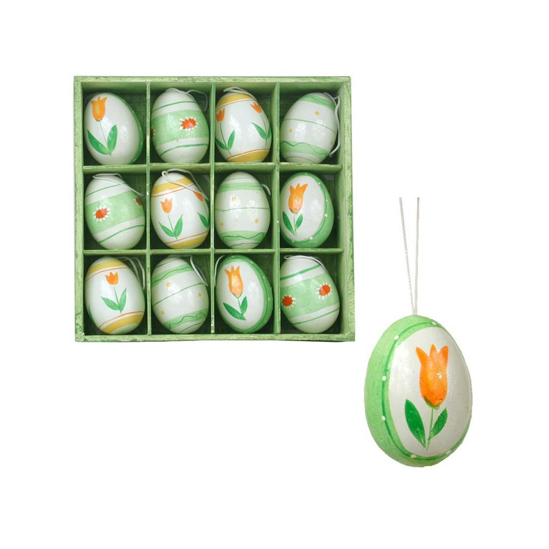 Oeufs résine boîte bois 12 unités Modèle 01 4c Oeufs résine boîte bois 12 unités Modèle 01 4c