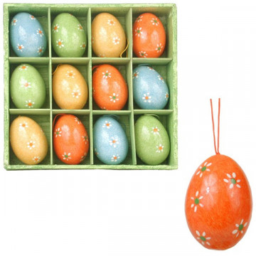 Eggs resin wooden box 12 units Model 02 4c