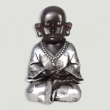 Resin Buddha silver boy 26x17x19cm