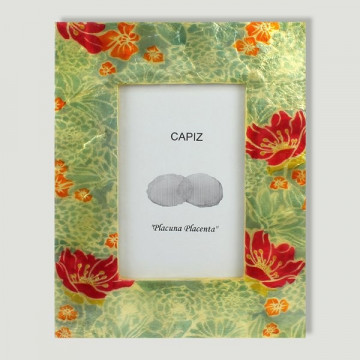 Photo frame capiz 18x23 orange flowers