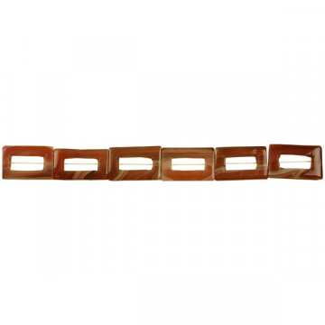 Agate cornelian strip rect-donut 25x40mm