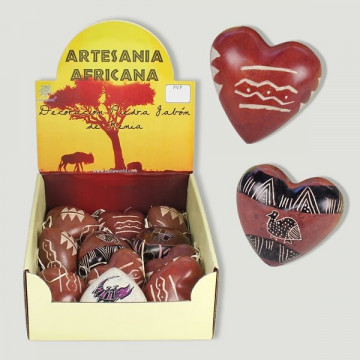 ARTESANIA AFRICA. Pisapapeles Corazon Piedra Jabón