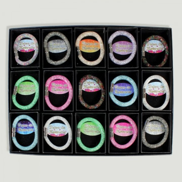 POLVO DE ESTRELLA. Pack 15. Pulsera brillante con 