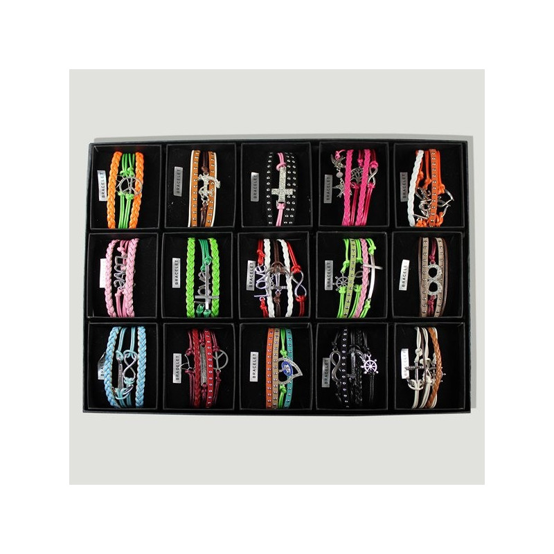 IPANEMA. Wide bracelet various cords and glass beads IPANEMA. Wide bracelet various cords and glass beads
