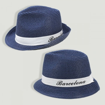 Sombrero verano BARCELONA azul marino