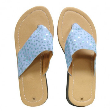 Sandal with sequin Model 08 sky blue