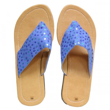 Sandal with sequin Model 08 dark blue