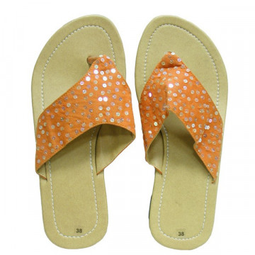 Sandal with sequin Model 08 orange