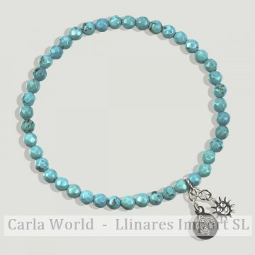 Pulsera BRISA plata. Magnesita turquesa facetado 4