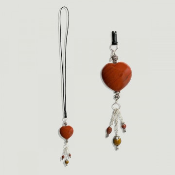 FOREST silver pendant. Red Jasper Heart Chain