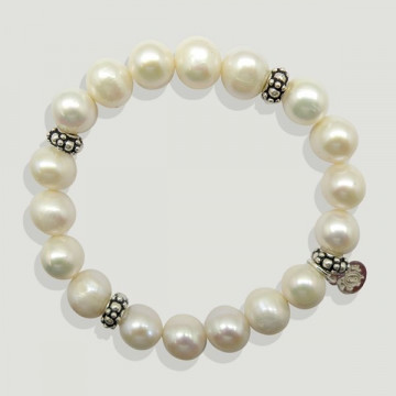SKADE silver Bracelet. White Pearl