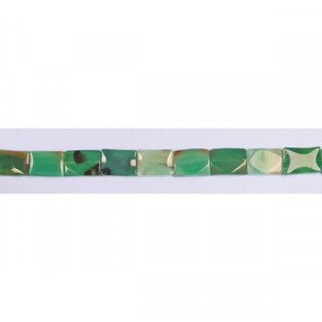 Green agate strip rect pl waves 22x30mm