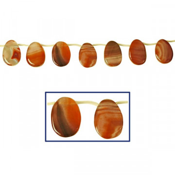 Agate carnelian strip oval and tub 25x35mm