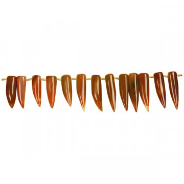 Agate cornelian strip horn medium