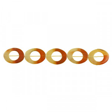 Agate cornelian strip oval-donut 30x40mm