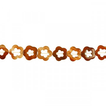 Agate cornelian strip flower-donut 35mm