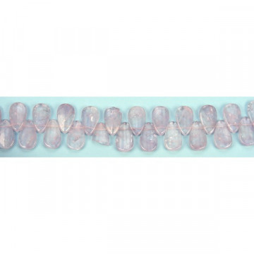 Clear amethyst strip leaf 15x25mm