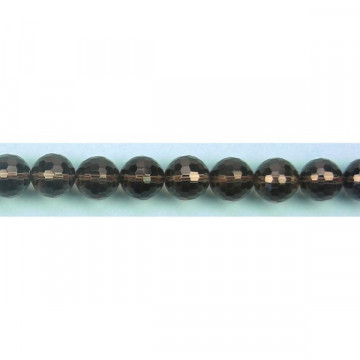 Smoky quartz ball strand fac 16mm