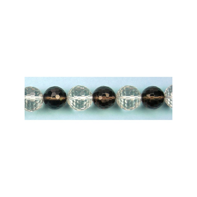 Smoky quartz and rock crystal bead strand fac 18mm Smoky quartz and rock crystal bead strand fac 18mm