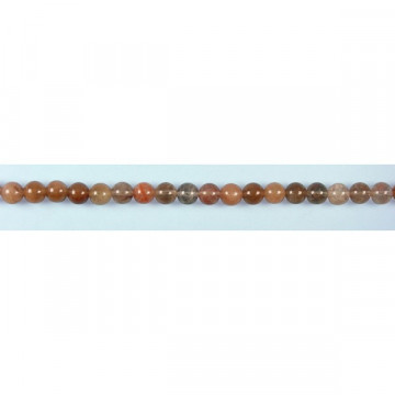 Rutilated quartz multicolor bead strand 14mm