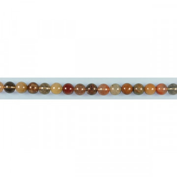 Rutilated quartz multicolor bead strand 16mm