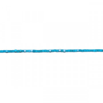 Blue turquoise cube strand 6mm