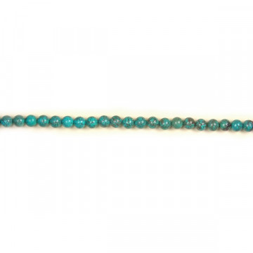 Tibetan turquoise reconst bead strand 12mm