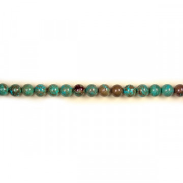 Tibetan turquoise reconst bead strand 18mm