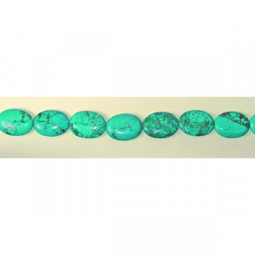 Tibetan turquoise reconst oval strand fl 30x40mm