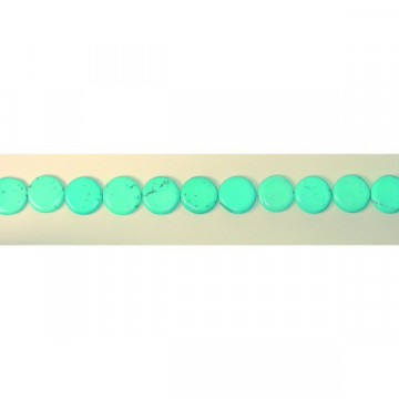 Tibetan turquoise reconst rounded strand fl 25mm