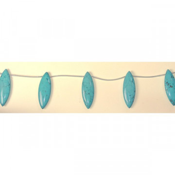 Tibetan turquoise reconst oval strand pun 20x60mm