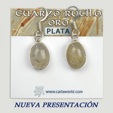 Pendientes Plata. CUARZO RUTILO. De 5gr. (PRECIO POR GRAMO)