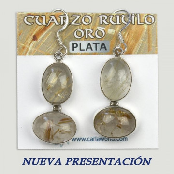 Silver earrings. RUTILATED QUARTZ. 3 to 11gr.