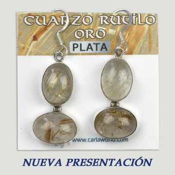 Pendientes Plata. CUARZO RUTILO. De 5gr. (PRECIO POR GRAMO)