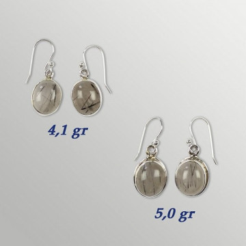 Silver earrings. TOURMALINATED QUARTZ. 3 to 6gr.