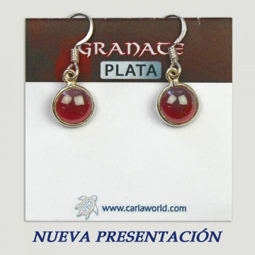 Silver earrings. GARNET. 3 to 5 gr.