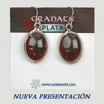 Silver earrings. GARNET. 3 to 5 gr.