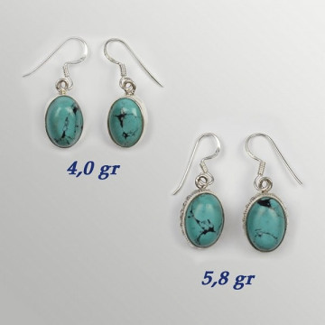 Silver earrings. TURQUOISE HOWLITE. 3 to 6gr.