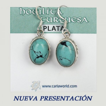 Silver earrings. TURQUOISE HOWLITE. 3 to 6gr.