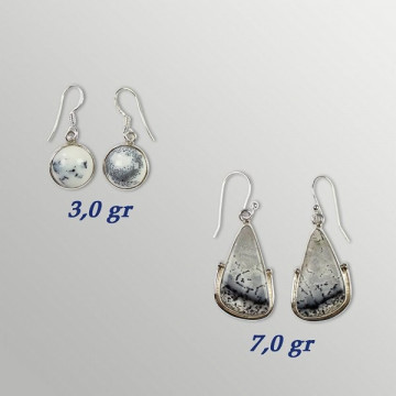 Silver earrings. MERLINITE. 3gr.