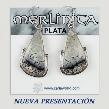 Silver earrings. MERLINITE. 3gr.