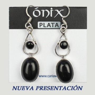 Pendientes Plata. ONIX. 5gr. (PRECIO POR GRAMO)