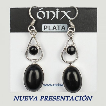 Silver earrings. ONYX. 3 to 7gr.