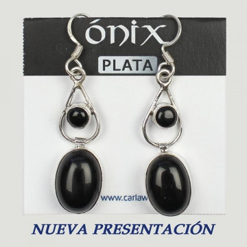 Pendientes Plata. ONIX. 5gr. (PRECIO POR GRAMO)