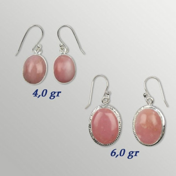 Pendientes Plata. OPALO ROSA. 5gr. (PRECIO POR GRAMO)